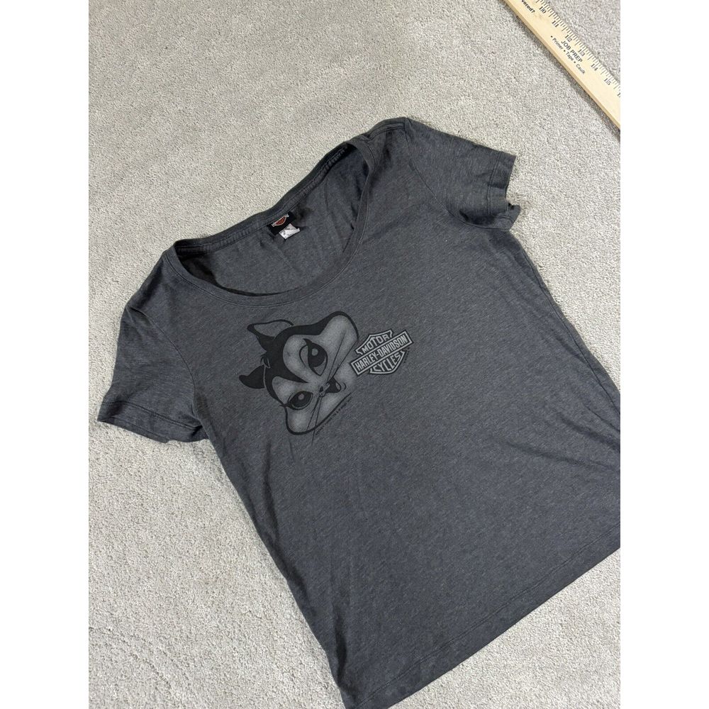 Harley Davidson Tshirt Rare Womans Med Looney Tunes Kitty Gray 2017 LexingtonKy